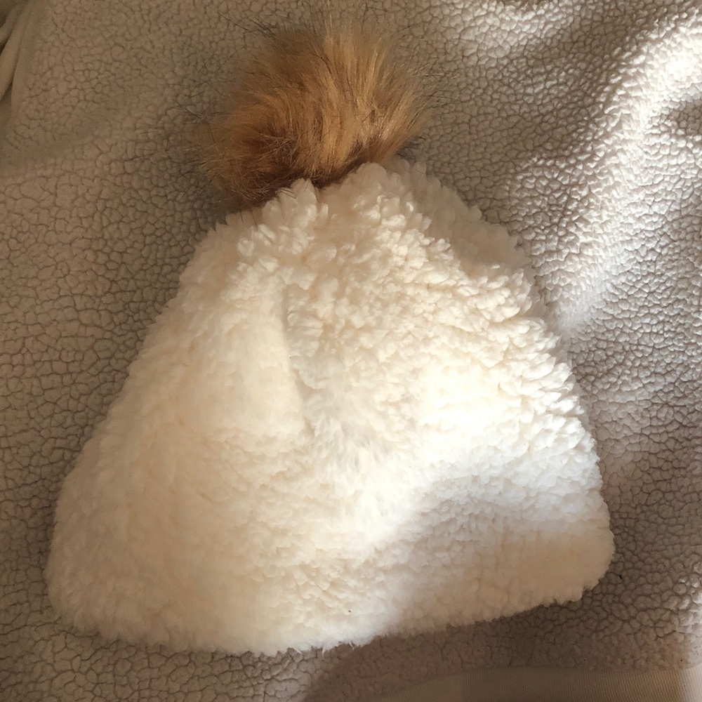 White Sherpa Toque with Pom-Pom